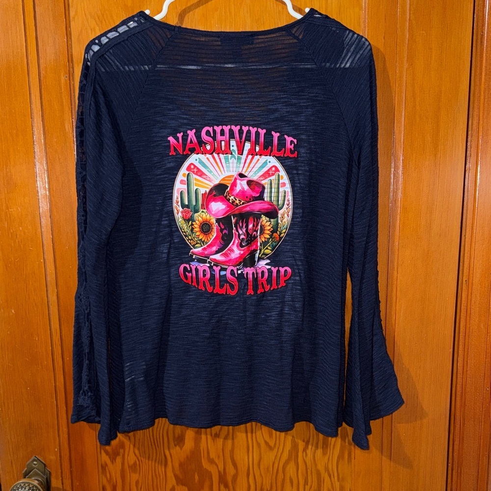 Jessica Simpson Navy Nashville Graphic Tunic